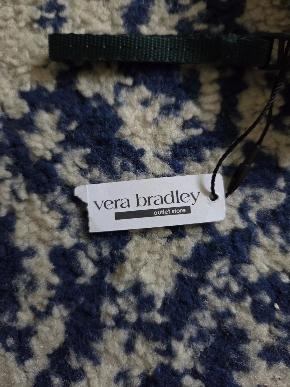 Vera Bradley Green Floral Wristlet with Blue and Red Accents
